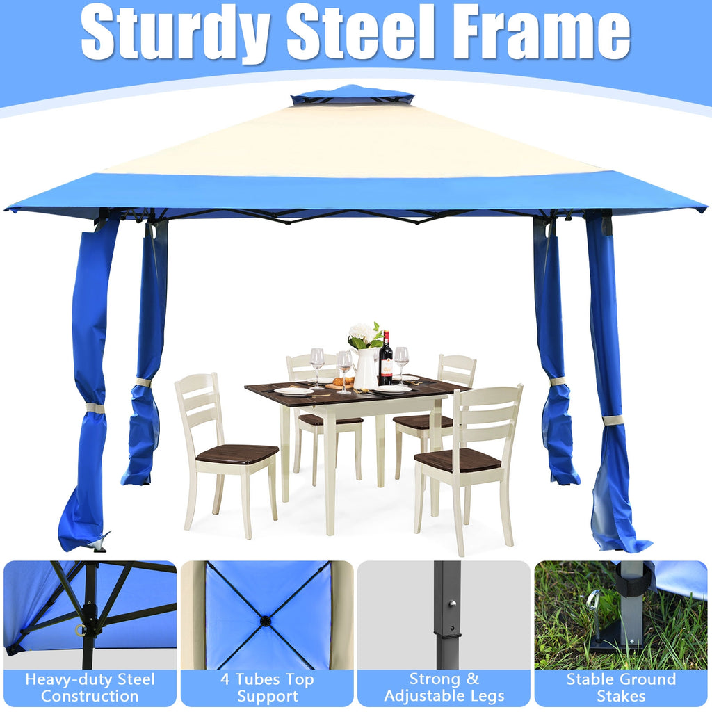 13x13 Pop-Up Gazebo Tent with Carry Bag - Blue