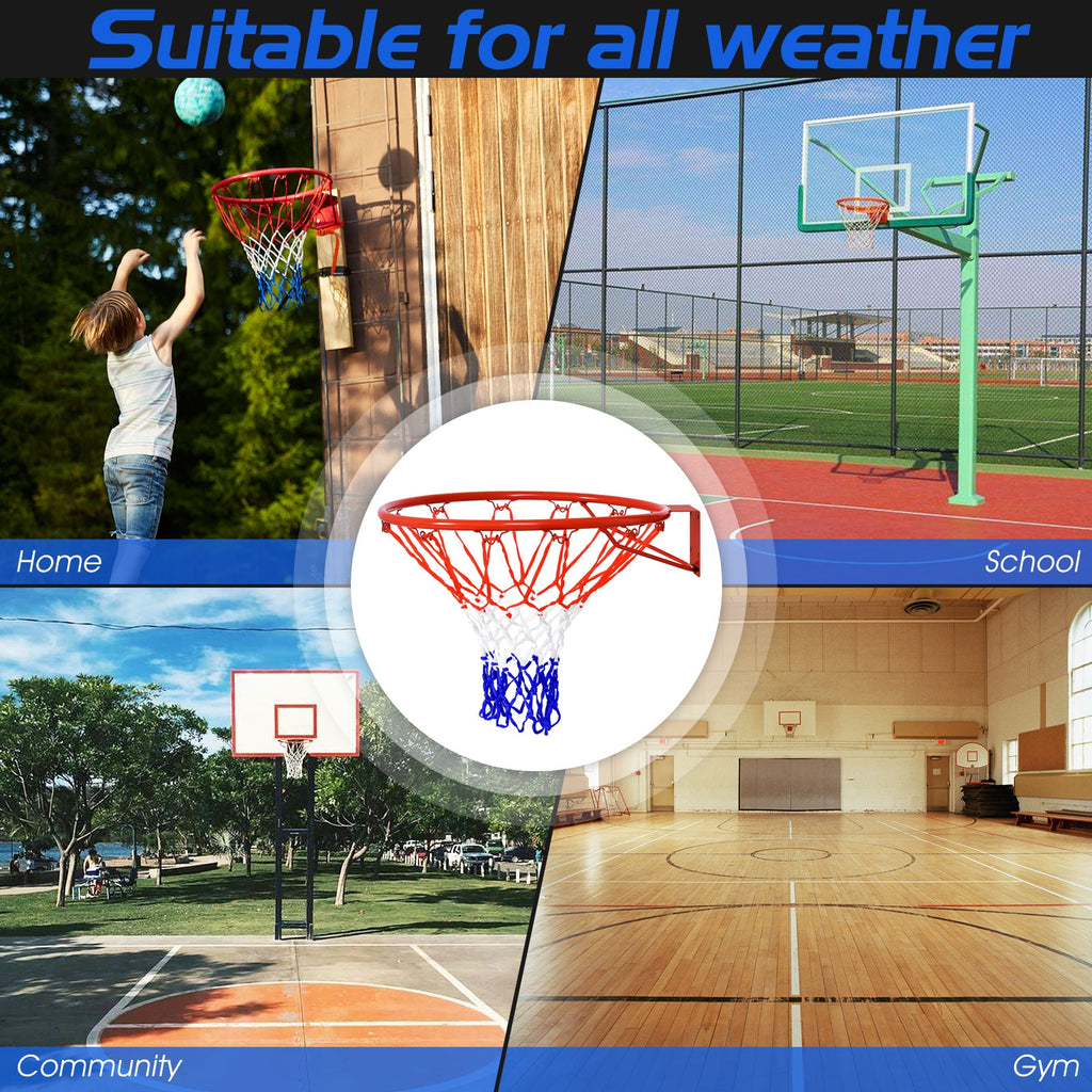 18 Inch Basketball Rim with All-Weather PE Net - Rustproof Metal Frame, Easy Installation - Variation of This Listing: 18 Inch D. PE Net
