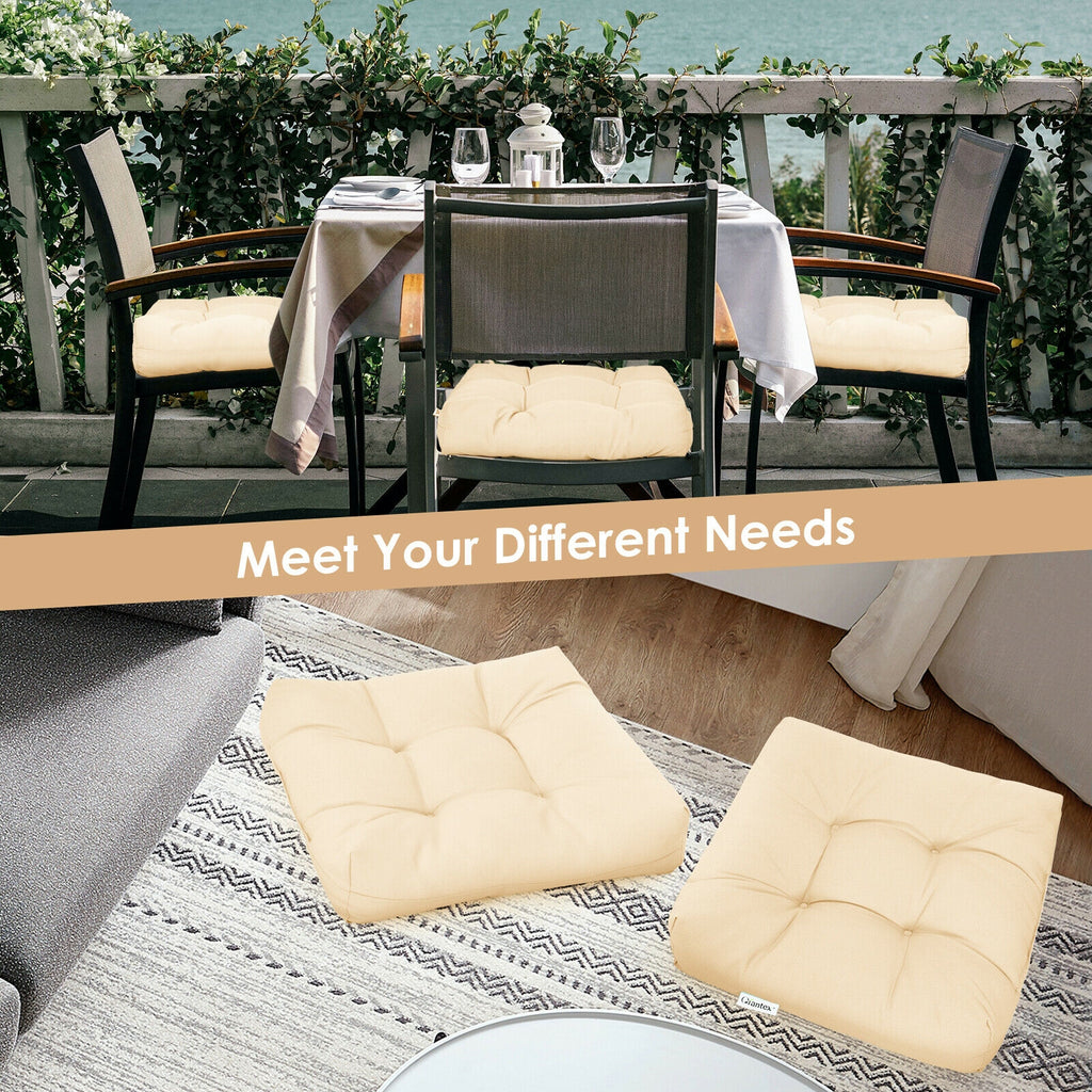21" Patio Chair Seat Cushion Set of 2 - Beige