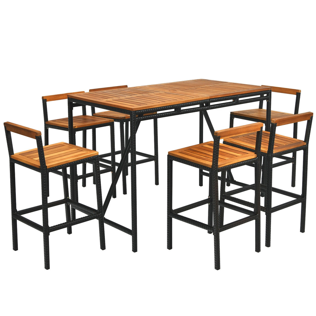 3-Piece Acacia Wood Patio Bar Set