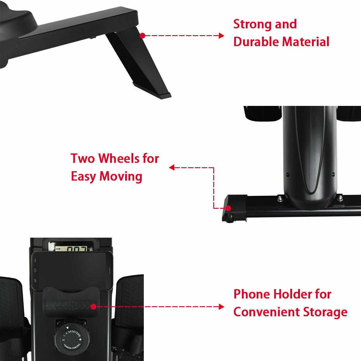 Foldable Magnetic Rowing Machine with 10 Resistance Levels for Home Gym
