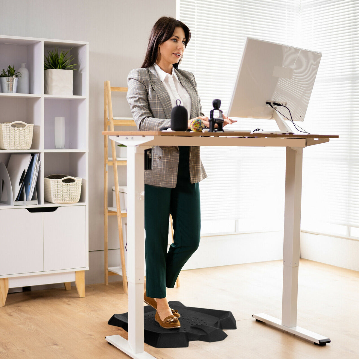Anti-Fatigue Standing Mat with Massage Points & Diverse Terrain - 27.5x25.5x2 Inches, Black