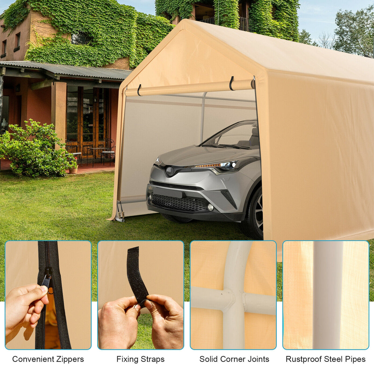 9 x 17 Feet Heavy Duty Carport Canopy