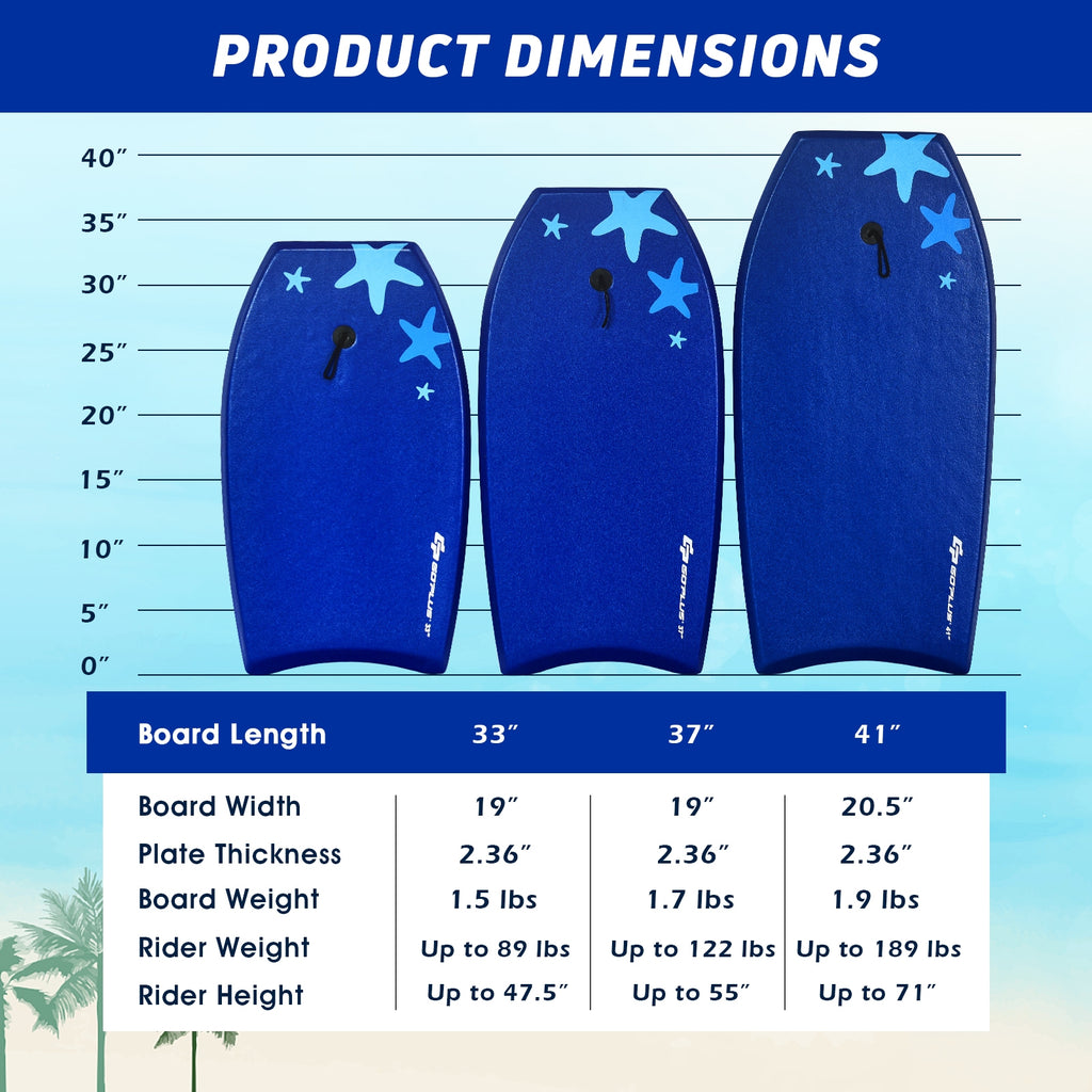 Lightweight Bodyboard S - Portable Surfing Bodyboard for Water Sports