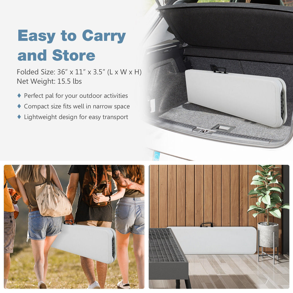 6 Feet Portable Picnic Folding Bench 550 lbs Limited with Carrying