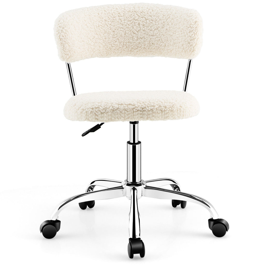 Computer Desk Chair Adjustable Sherpa Office Swivel Vanity
