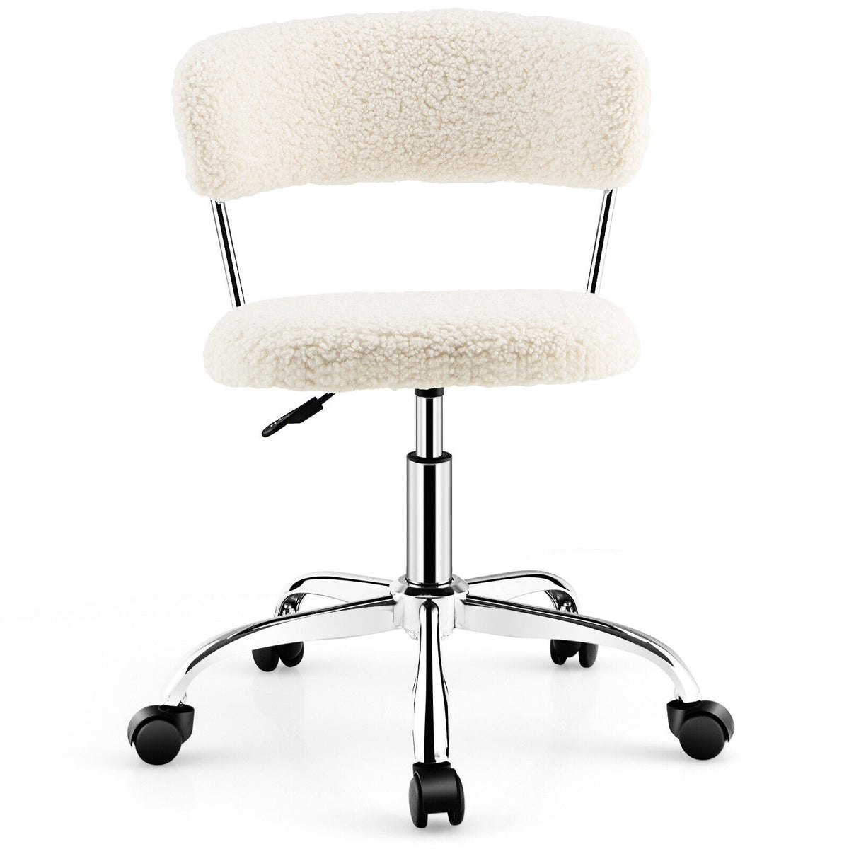 Computer Desk Chair Adjustable Sherpa Office Swivel Vanity