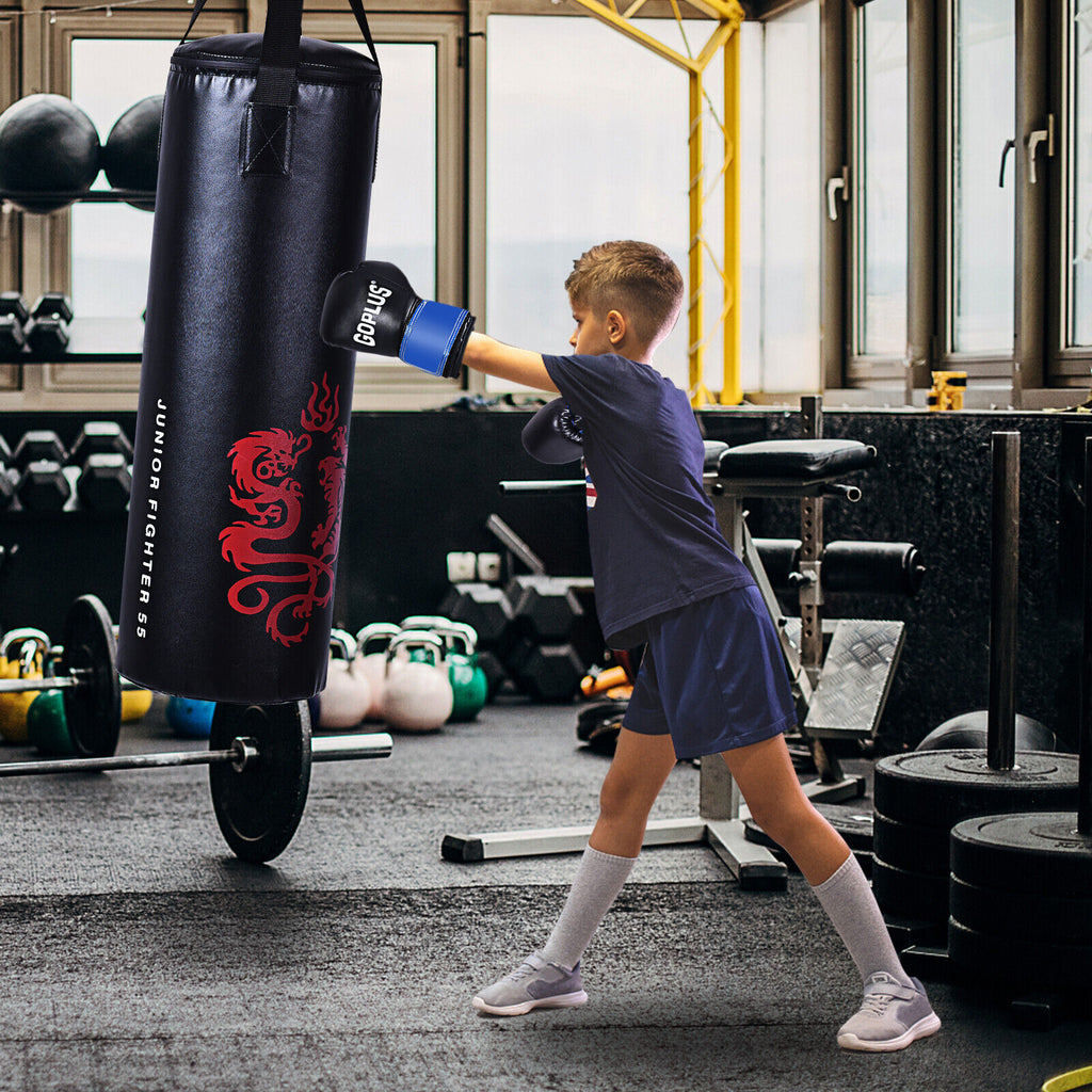 Kids Boxing Set with 40Lbs Sandbag Gloves Jump Rope Carry Bag - Variation 5 Pieces