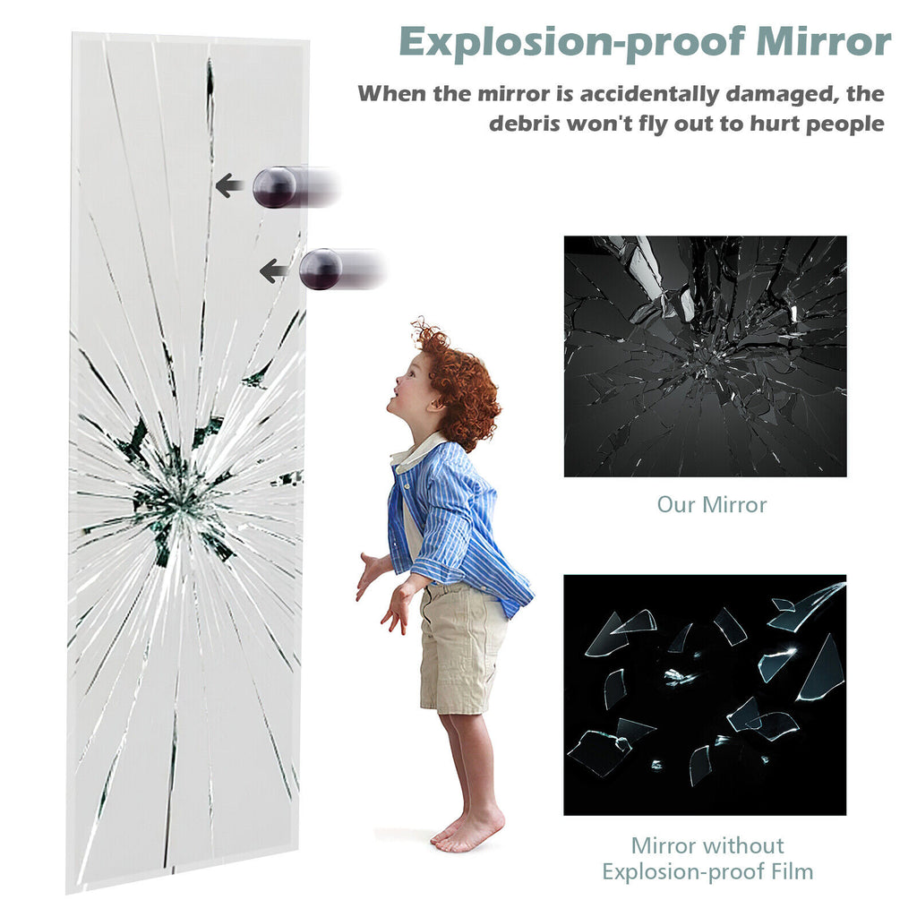 Wall Mounted Frameless Full Length Mirror 43 x 15 Inch Large Mirror for Bedroom Living Room Entryway