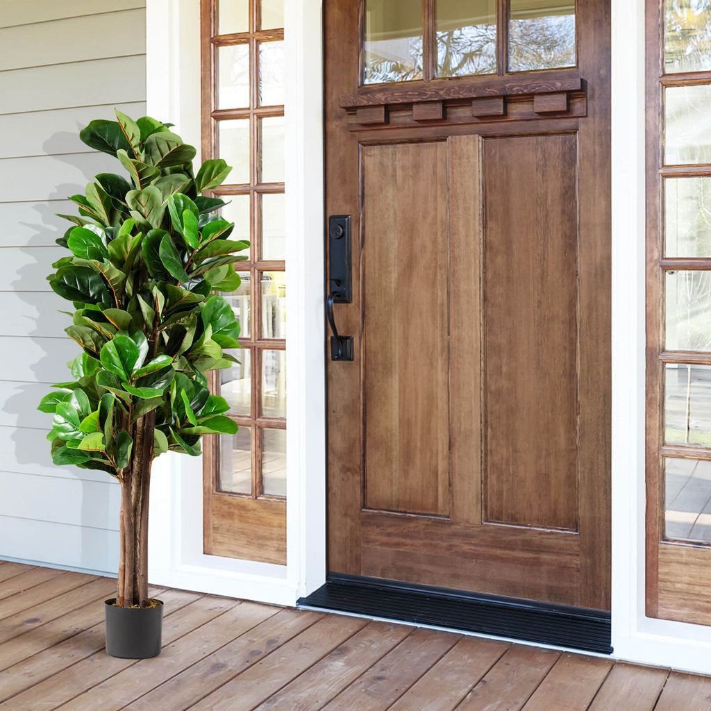 5 Feet Artificial Fiddle Leaf Fig Tree - Decorative Indoor Plant with Pot