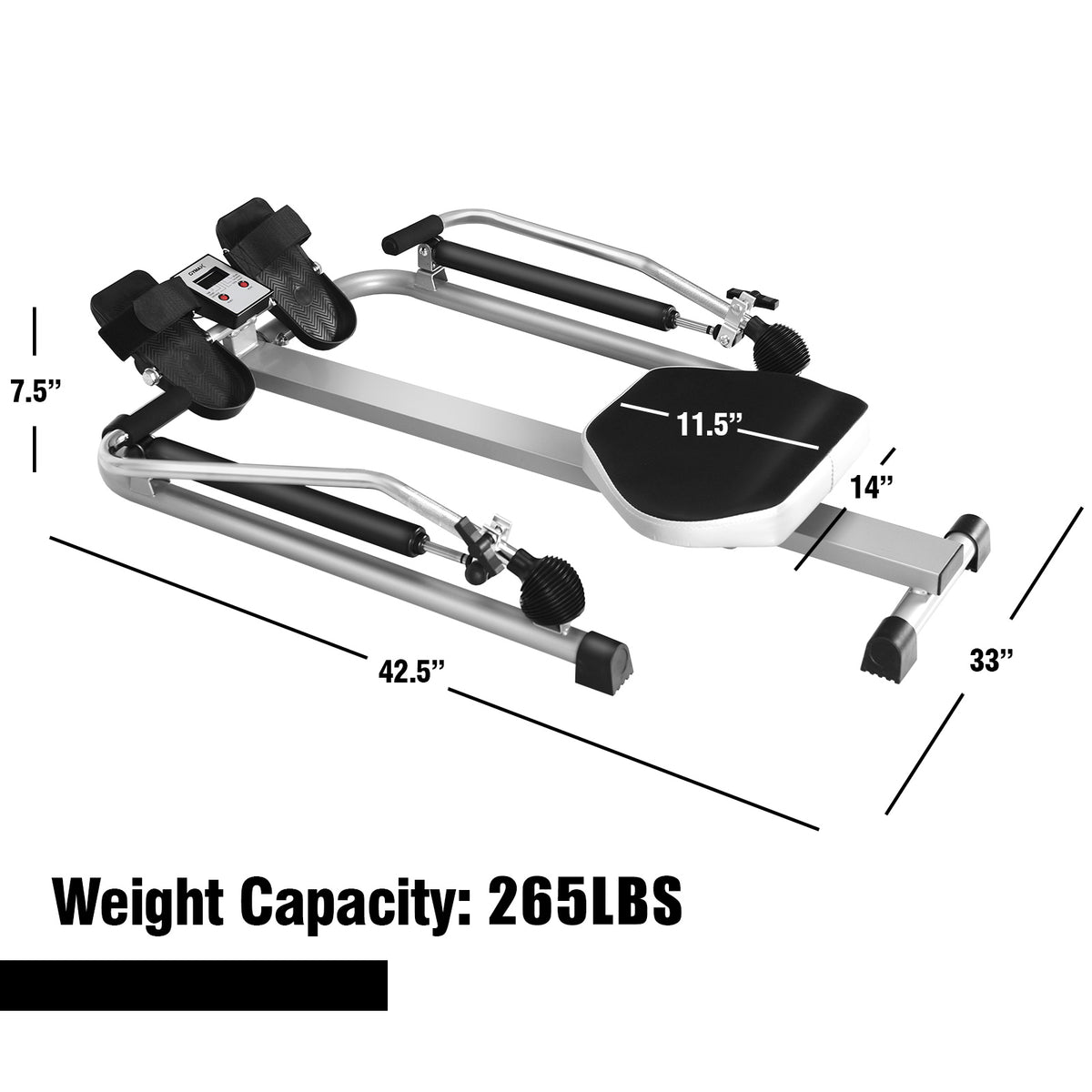 Adjustable Hydraulic Rowing Machine for Full-Body Workout - Costway