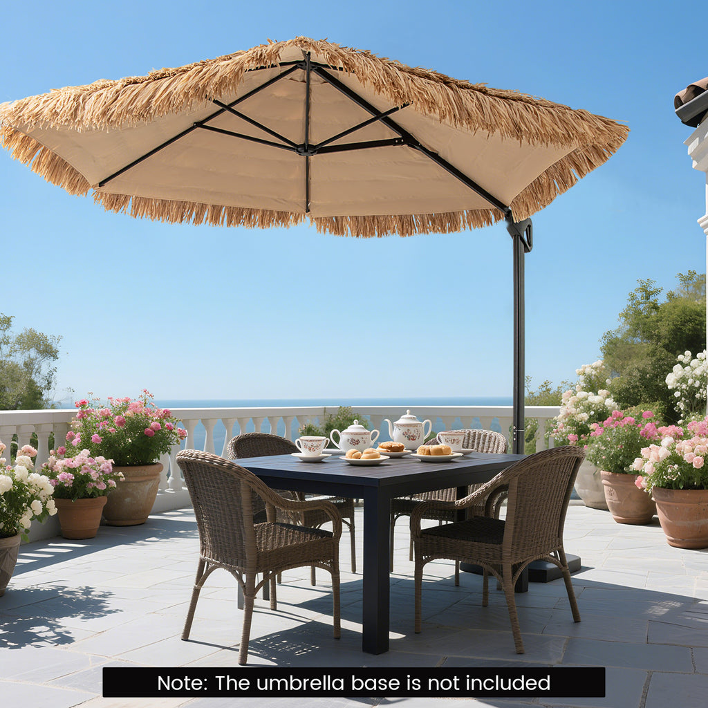 9.5 FT Cantilever Tiki Patio Umbrella - Natural