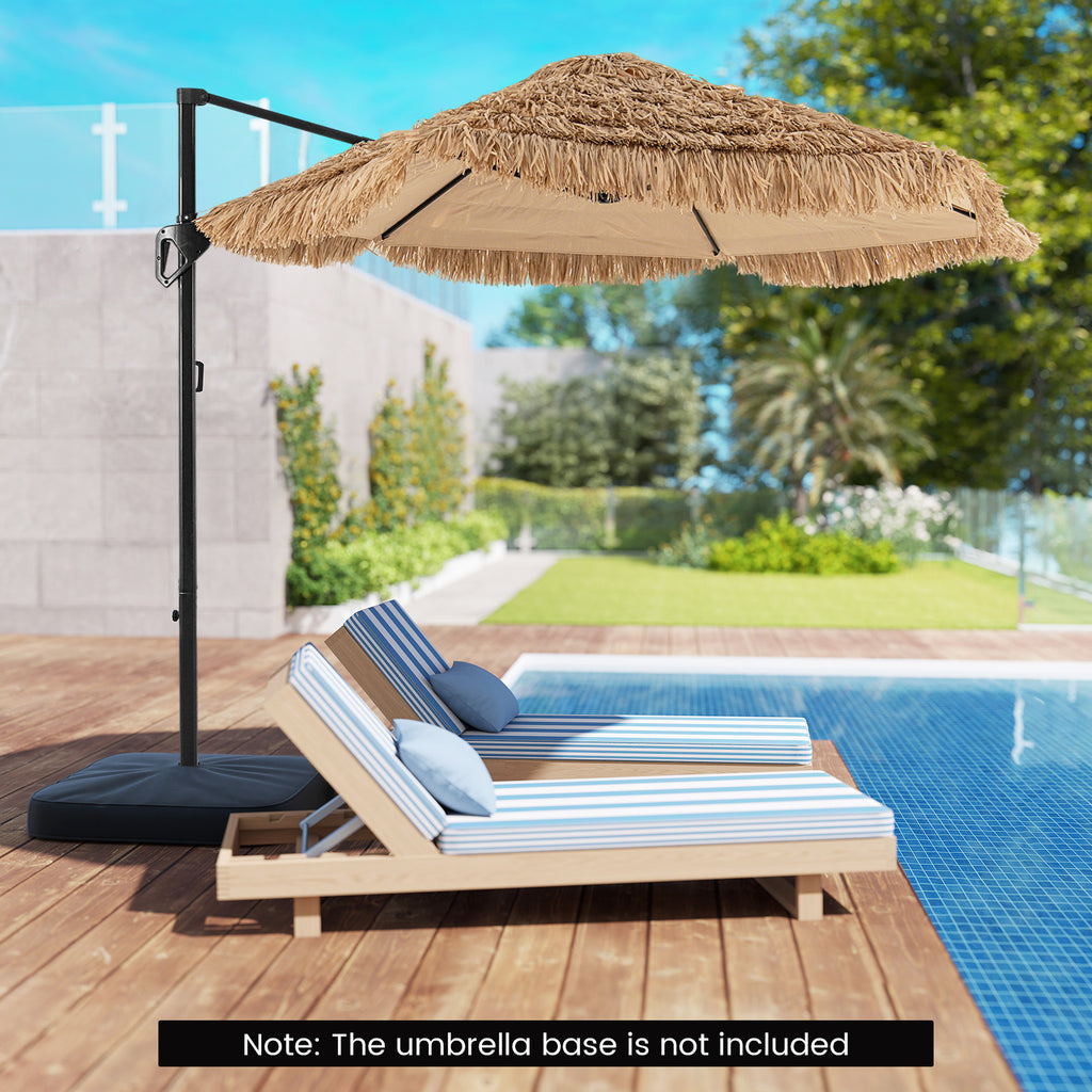 9.5 FT Cantilever Tiki Patio Umbrella - Natural