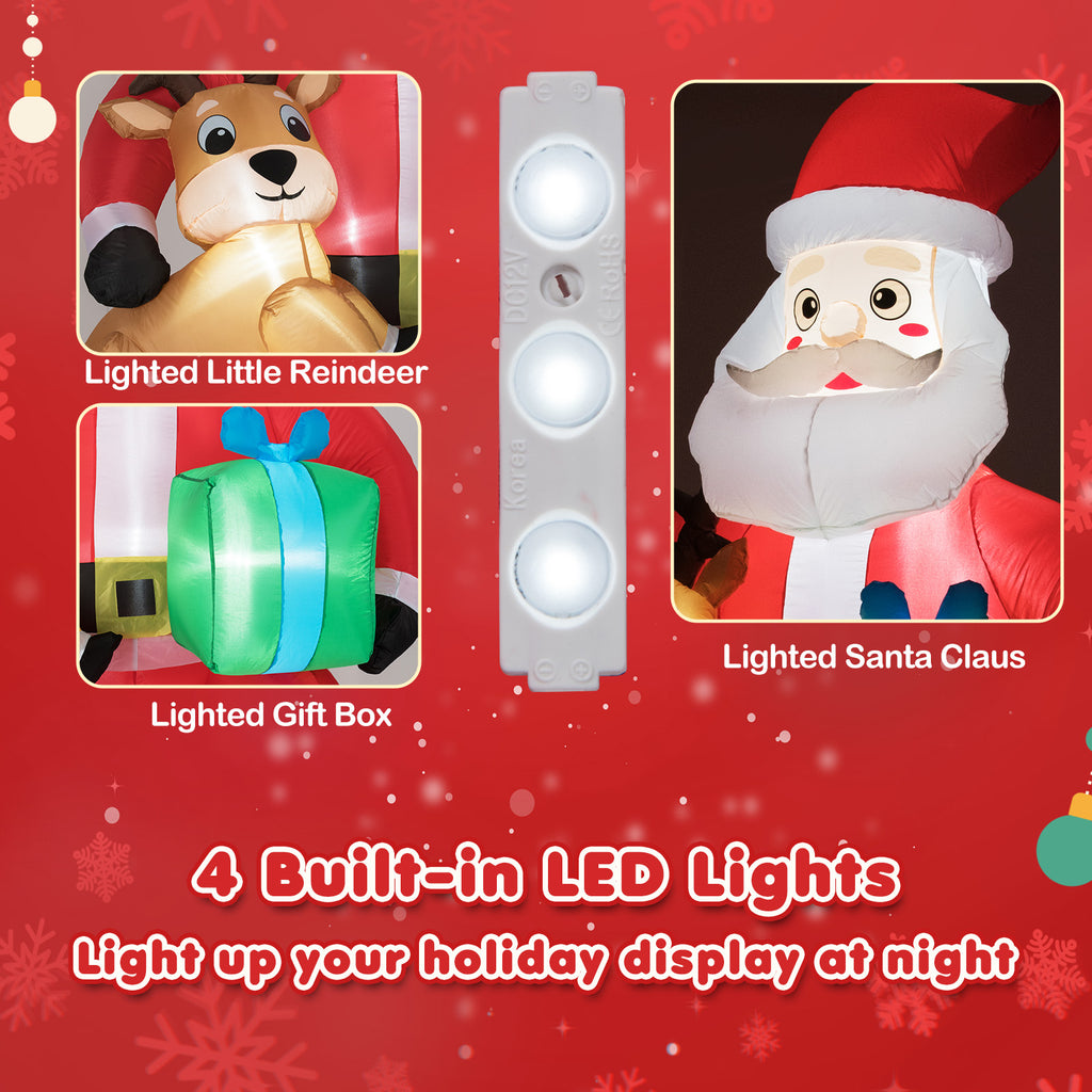 Christmas Inflatable Santa Decoration Sitting Down with LED Lights - 9.5 Feet