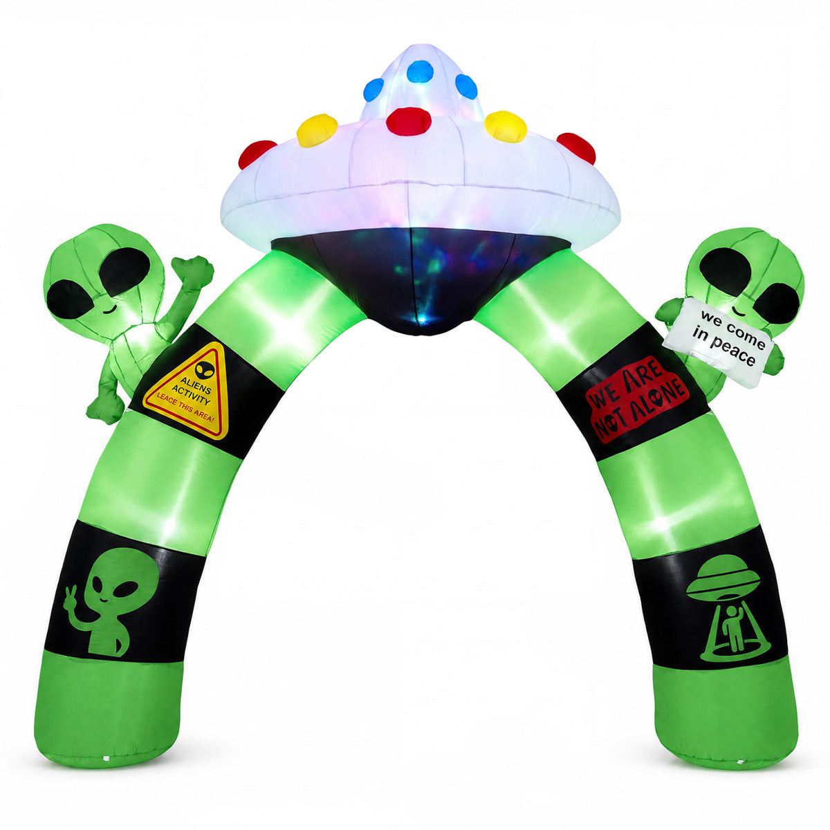 9FT Halloween Inflatable Archway with LED Lights Large Castle Entrance - Costway