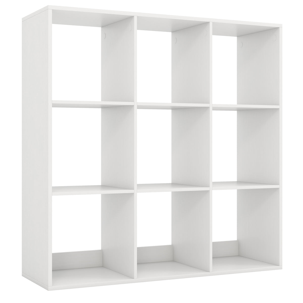 9 Cube Bookshelf with Back Guardrail - White