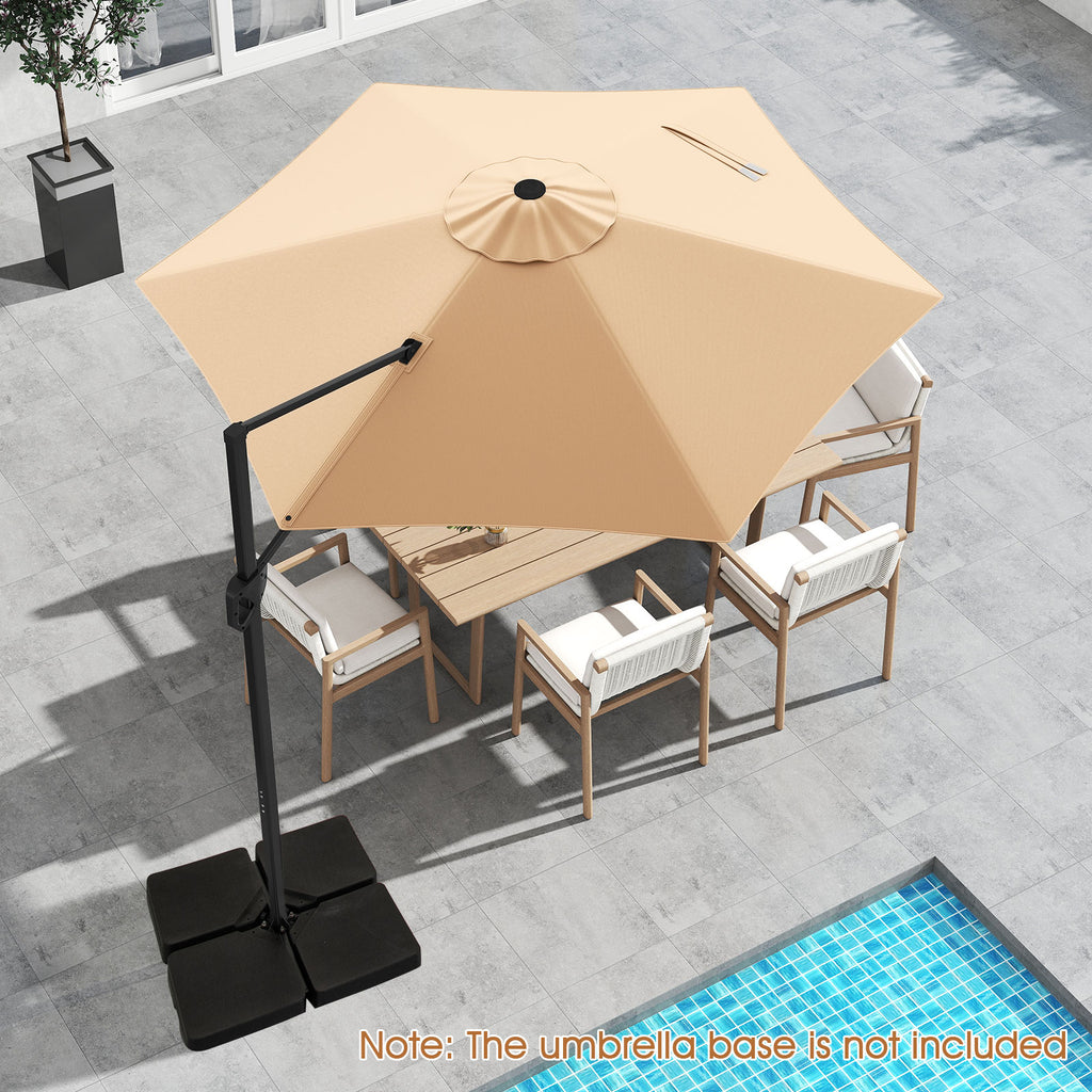 9 FT Cantilever Patio Umbrella with Vented Top - Beige