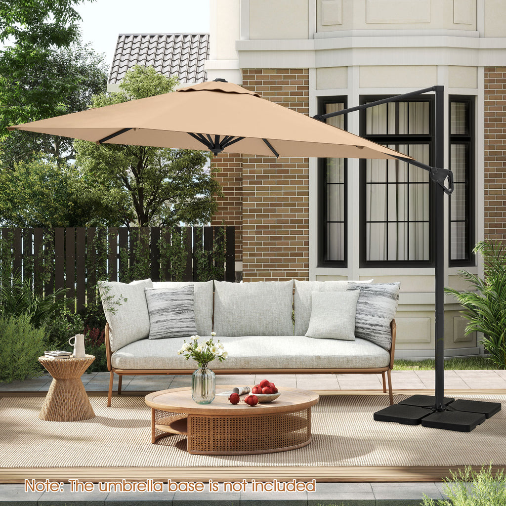 9 FT Cantilever Patio Umbrella with Vented Top - Beige