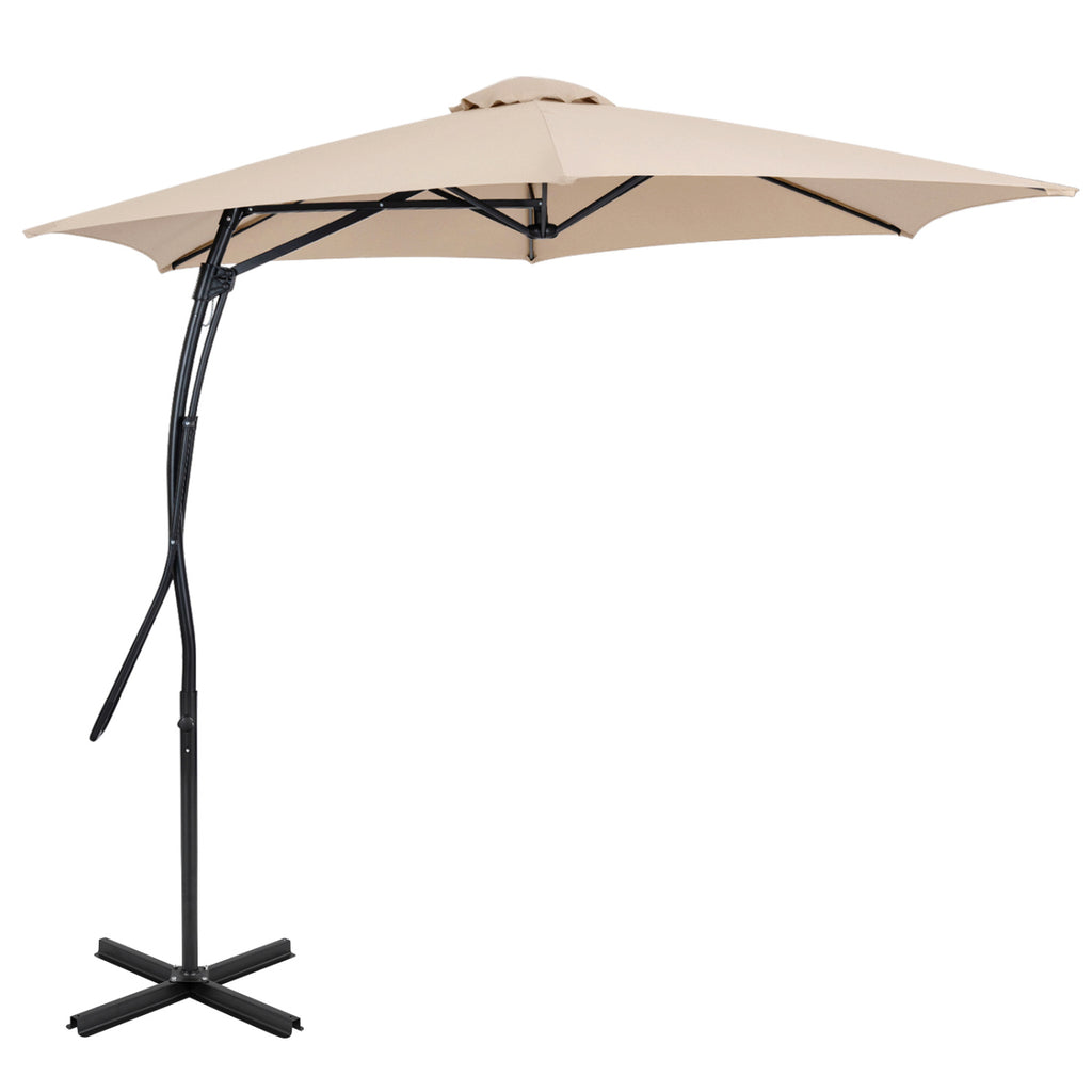9 FT Cantilever Umbrella with Cross Base Included Smooth Handle amd
