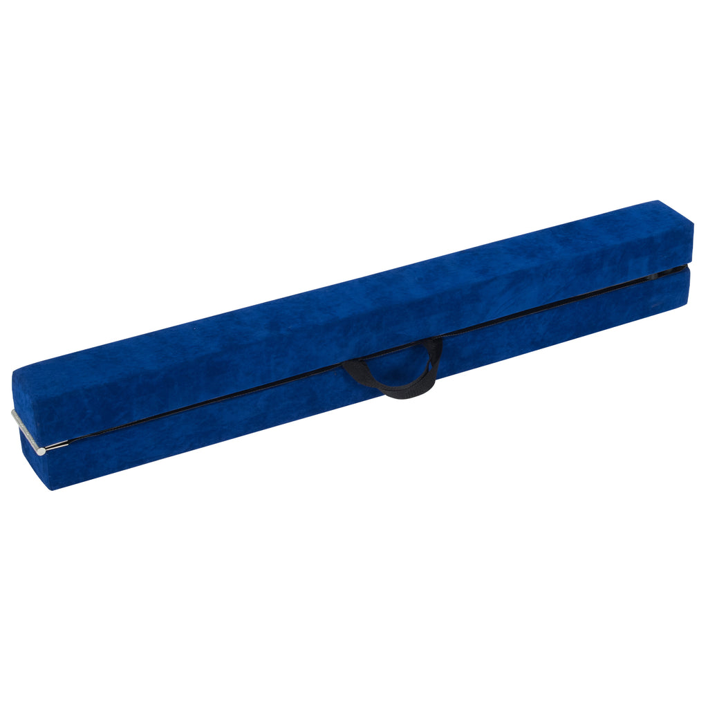 Blue Folding Gymnastics Balance Beam with Anti-Slip Base and Pine Frame - 9 FT
