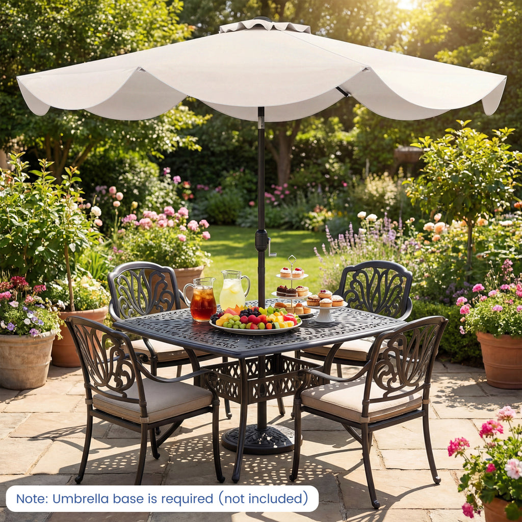 9 FT Patio Umbrella with Crank Handle and Push Button Tilt
