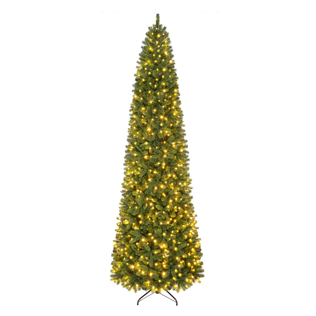 9 Ft Pencil Alpine Christmas Tree with Dual-Color LED Lights - Variation of THIS listing