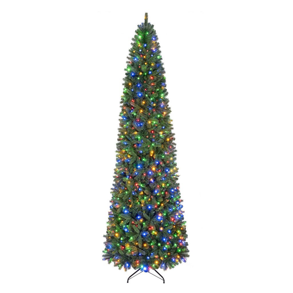 9 Ft Pencil Alpine Christmas Tree with Dual-Color LED Lights - Variation of THIS listing