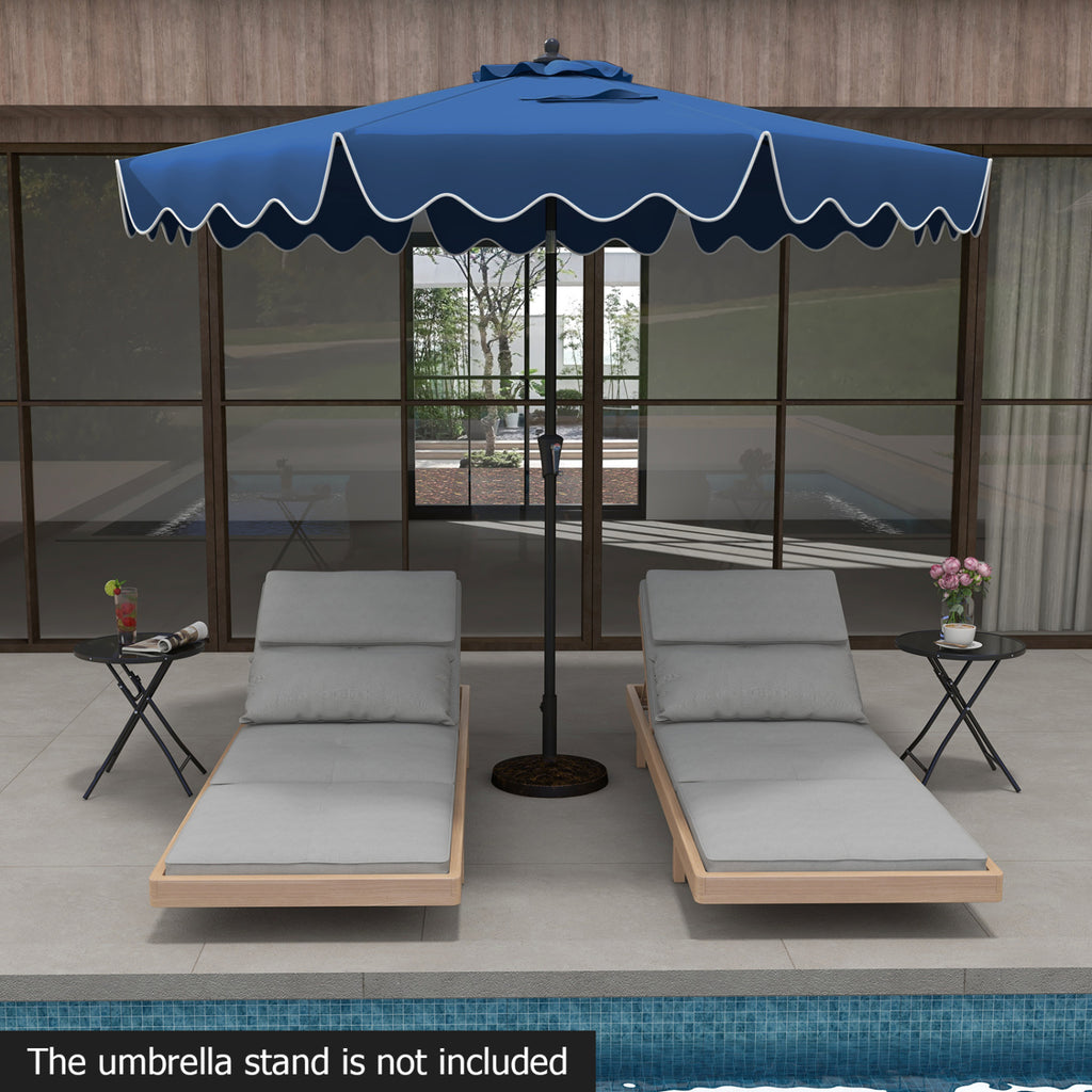 9 Feet Patio Umbrella with Crank Handle and Tilt - Navy