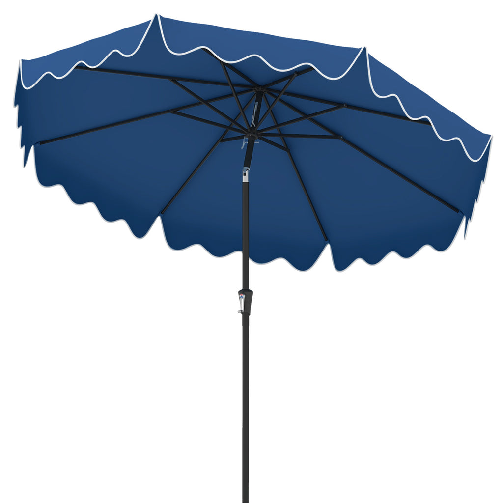 9 Feet Patio Umbrella with Crank Handle and Tilt - Navy