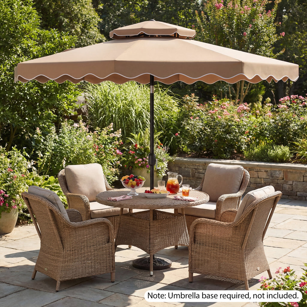 9 Feet Patio Umbrella with Push Button Tilt and Crank - Coffee