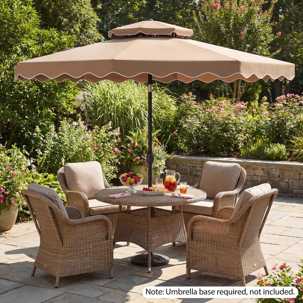 9 Feet Patio Umbrella with Push Button Tilt and Crank - Coffee