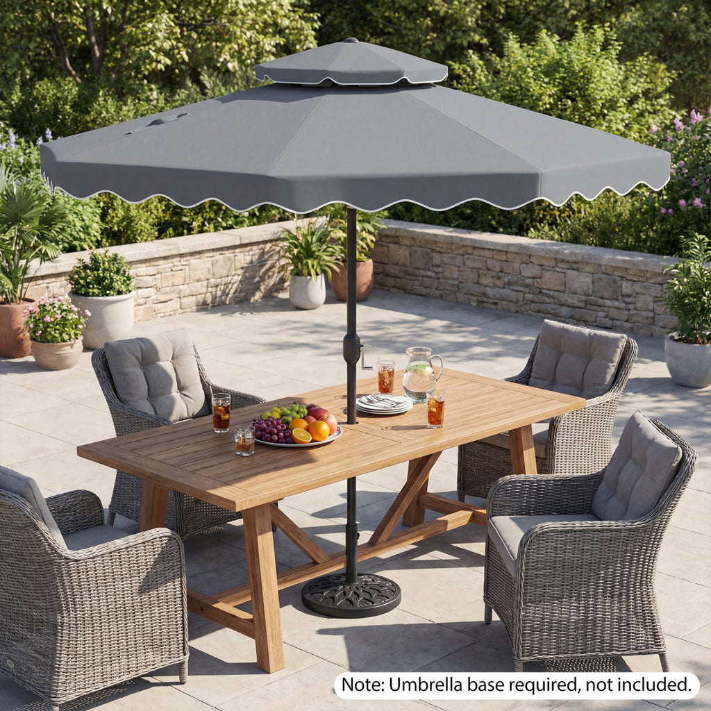 9 Feet Patio Umbrella with Push Button Tilt and Crank