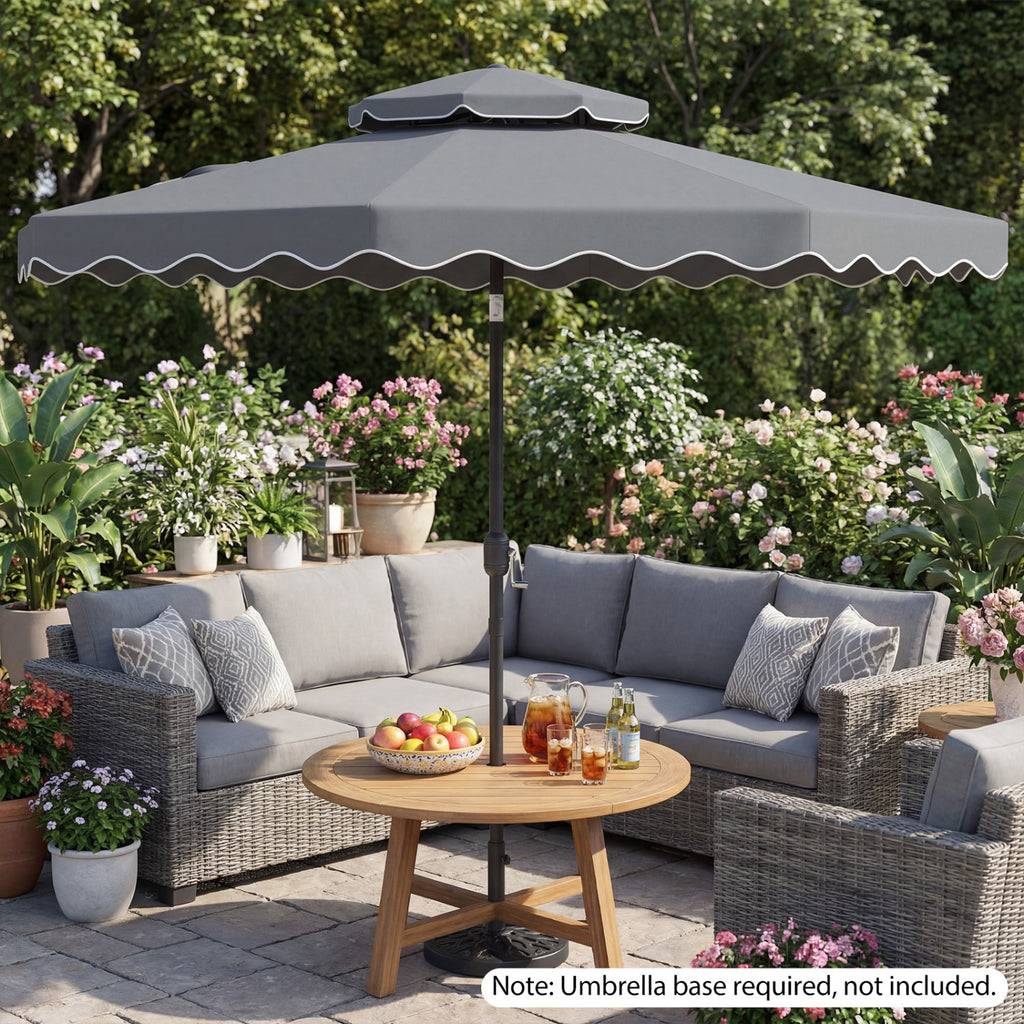 9 Feet Patio Umbrella with Push Button Tilt and Crank