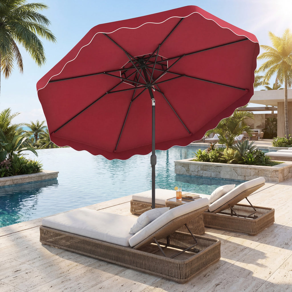 9 Feet Patio Umbrella with Push Button Tilt and Crank