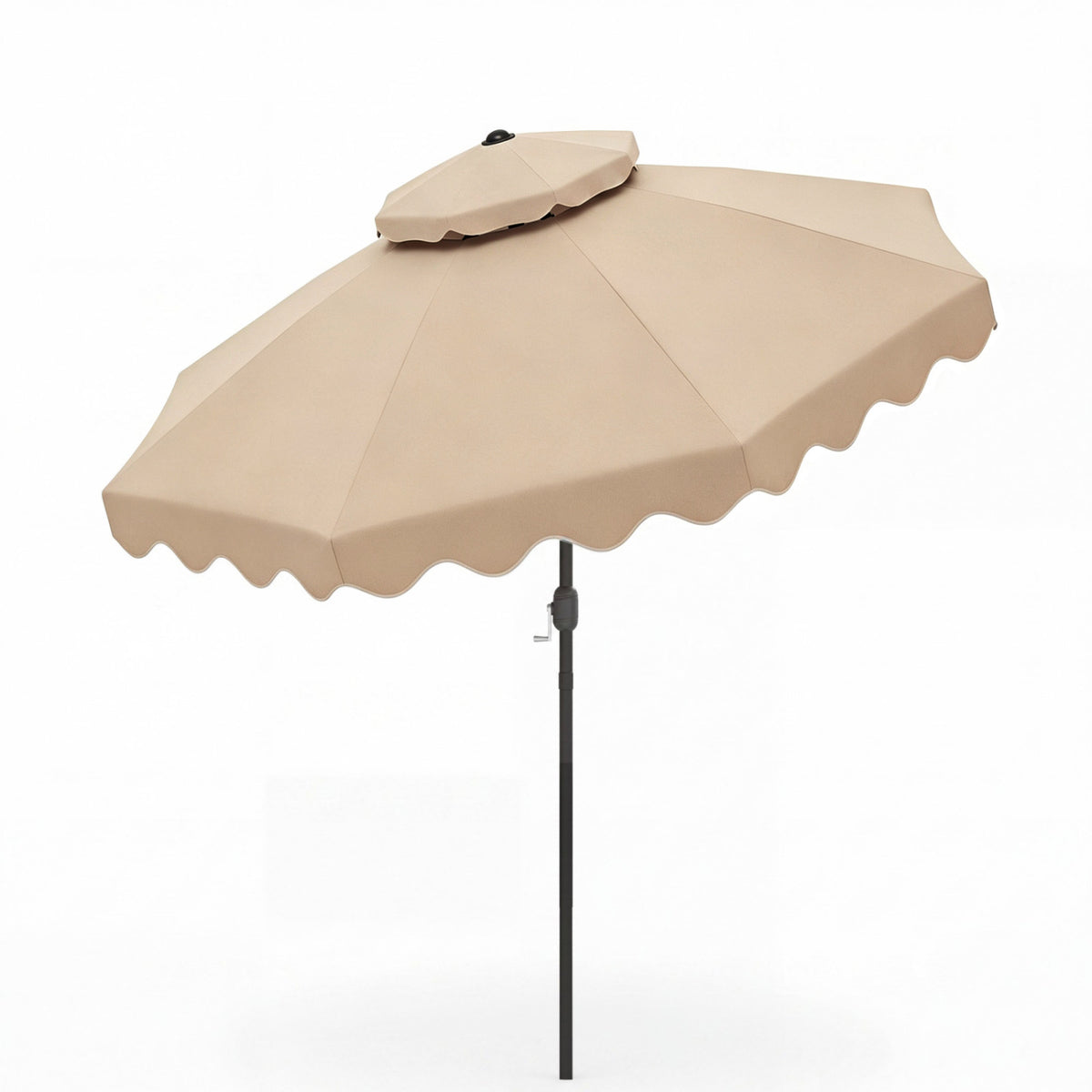 9 Feet Patio Umbrella with Push Button Tilt & Crank - Beige