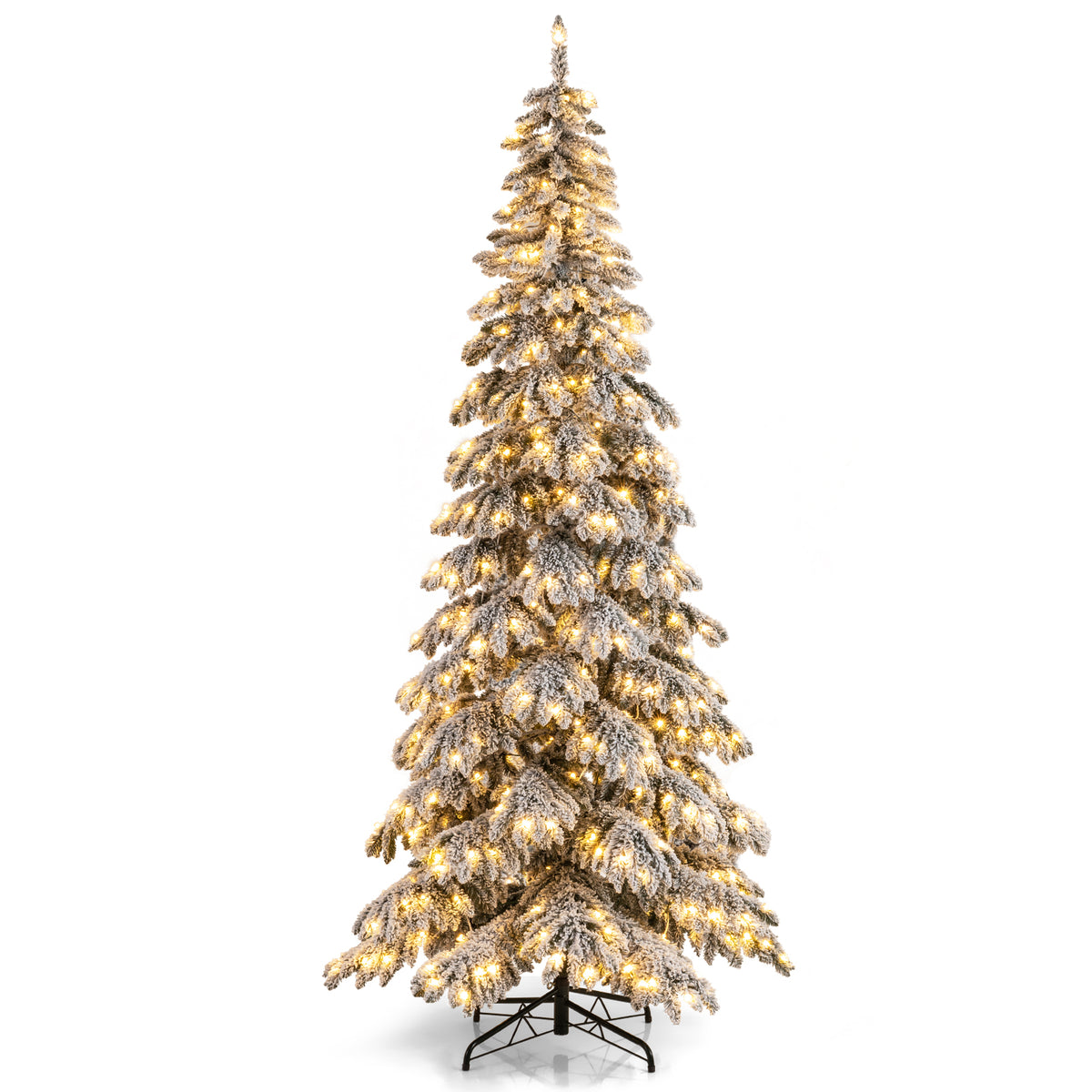 9 Feet Pre-Lit Artificial Christmas Tree with Hinged Branches and LED Lights