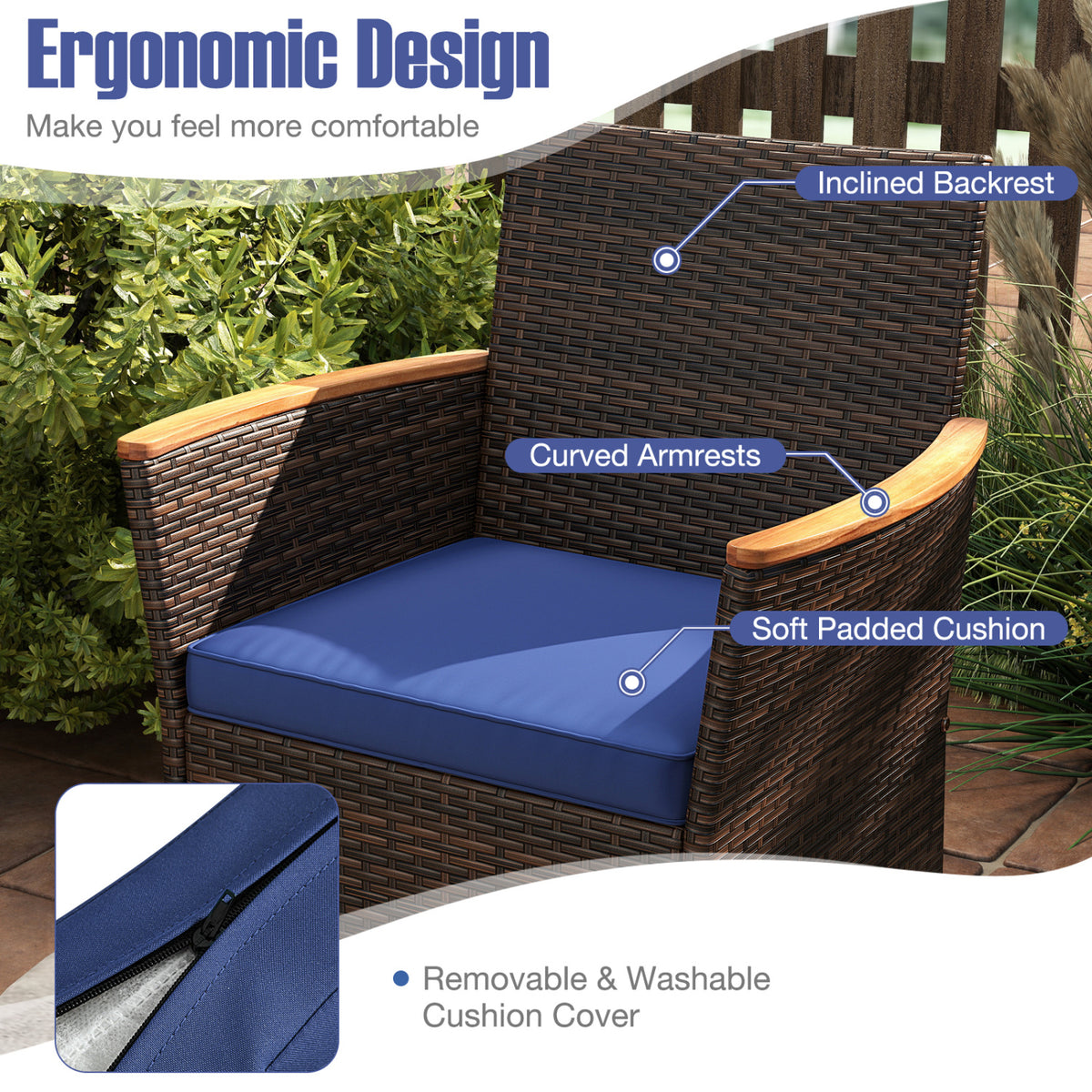 9 Piece Outdoor Dining Set with Acacia Wood Table Top