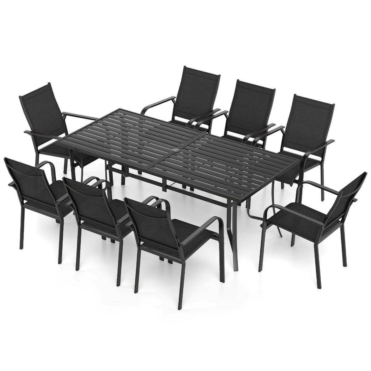 Stackable Patio Dining Chairs Set of 2 - Coffee