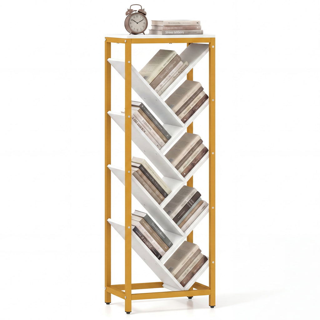 9-Tier Freestanding Bookcase, White