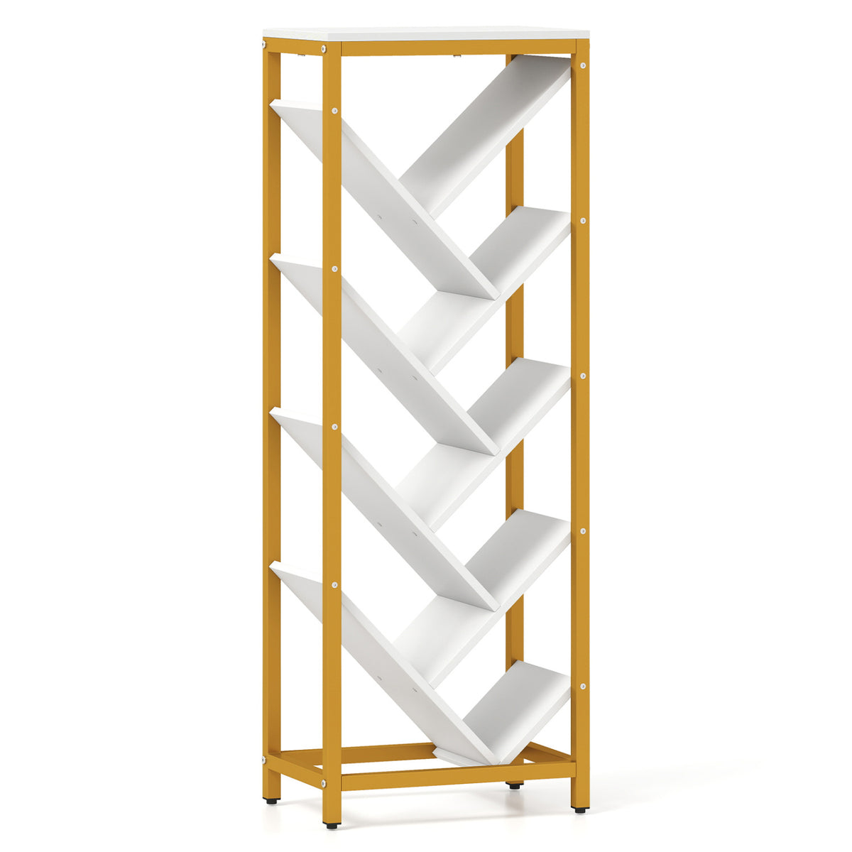 9-Tier Freestanding Bookcase, White