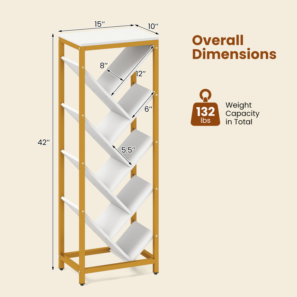 9-Tier Freestanding Bookcase for Hardcover Books
