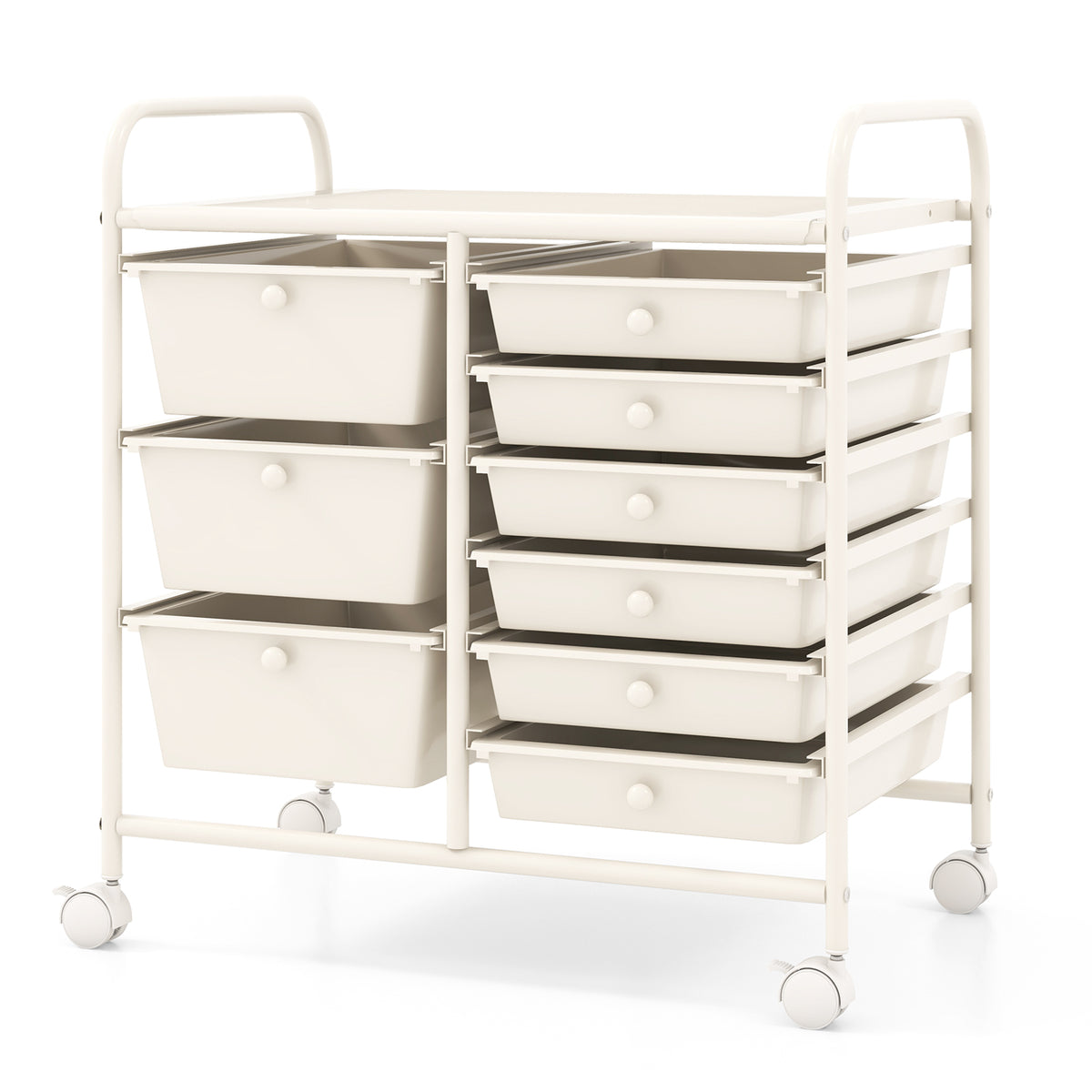 9-Drawer Rolling Storage Cart - White