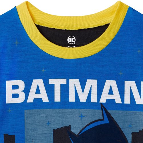 BATMAN Boys Pajamas for Kids | 4 Piece Sleepwear Sets for Boys Pajama Bottoms and Sleep Shirts for Big Boy and Toddlers Blue-grey