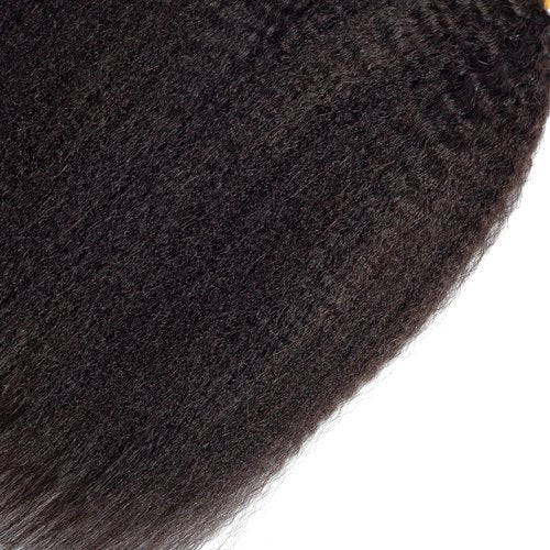 𝗜𝗻𝘀𝗤𝘂𝗲𝗲𝗻 Kinky Straight Human Hair Bundles 100% Unprocessed Brazilian Remy Soft Yaki 4 Bundles Human Hair (Natural Black 10 10 10 10 Inch)