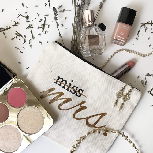 Miss to Mrs Canvas Makeup Bag Bride Gift Make Up Pouch Cosmetic Pouch Bag Bride To Be Bridal Shower Gift