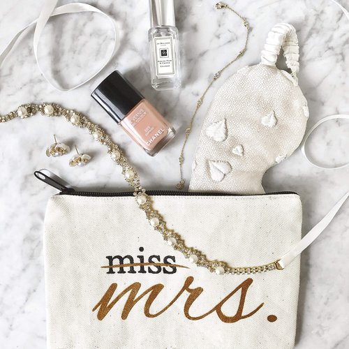 Miss to Mrs Canvas Makeup Bag Bride Gift Make Up Pouch Cosmetic Pouch Bag Bride To Be Bridal Shower Gift