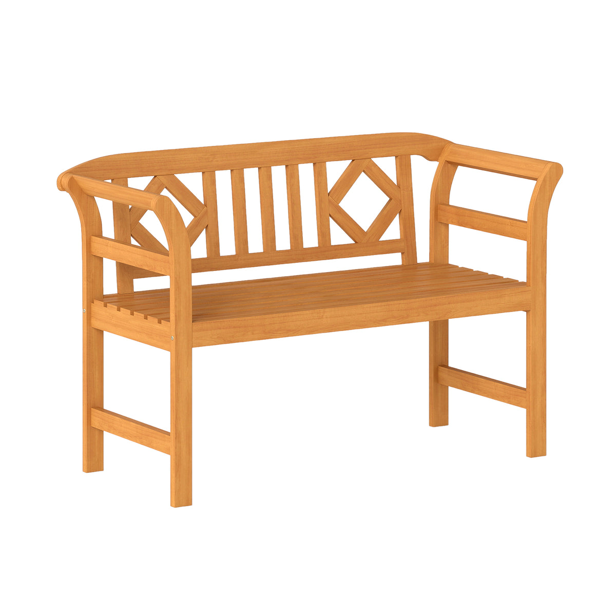 Acacia Wood 2-Person Patio Loveseat with Backrest and Armrests - 40 Inch