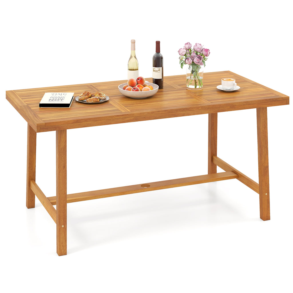 Acacia Wood Dining Table for 6 – 63" × 32"
