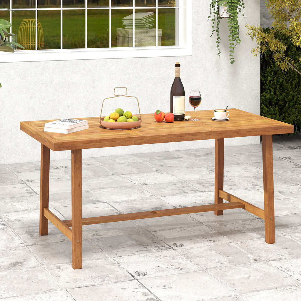 Acacia Wood Dining Table for 6 – 63" × 32"