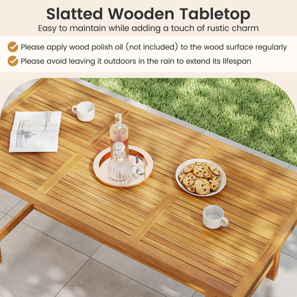 Acacia Wood Dining Table for 6 – 63" × 32"